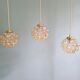 Amber bubble glass pendant (3 available), design by Helena Tynell, 1970.