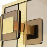 Regency Style Brass and Glass Coat Rack, Italy 1970s