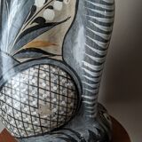 Hand-painted decorative ceramic cat from Tonala, Mexico.