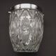 Quality Cut Glass French Vintage Ice Bucket Silver Metal Carry Handle 4507