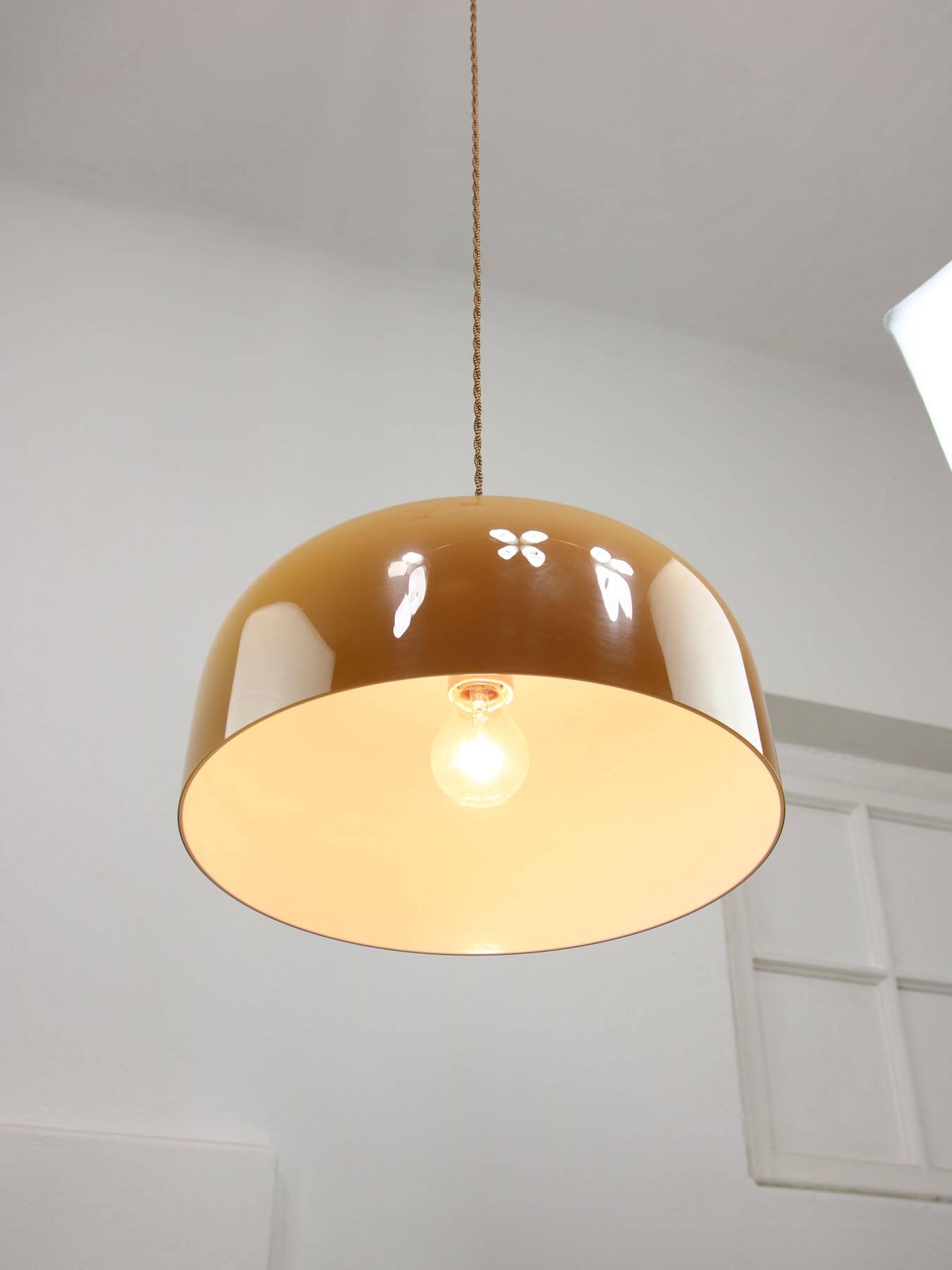 Space Age Brown Pendant Lamp from Guzzini, 1960s
