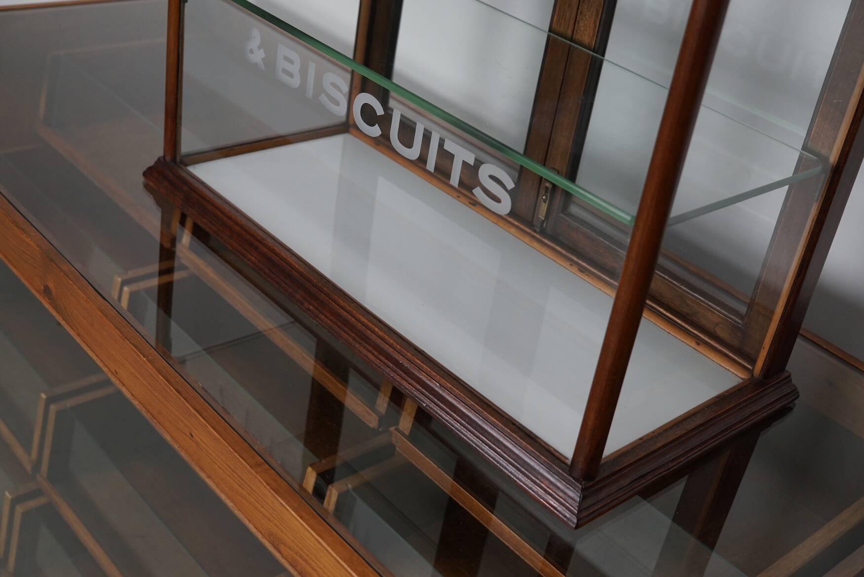 Mahogany Counter Top Cake & Biscuits Shop Display Cabinet, circa 1900