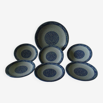 6 plates + ceramic dish sendan tokusa, japan