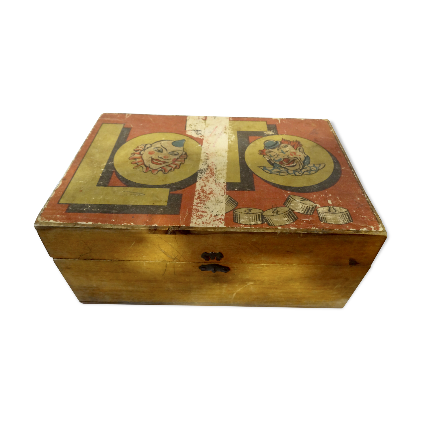 Old wooden décor clowns Lotto game