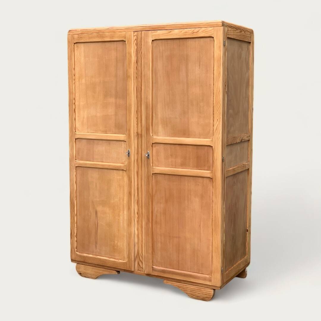 Parisian art deco wardrobe solid raw wood wardrobe