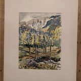 Jean Jacques GRUNENWALD (1911 - 1982) - Gouache - Mountain Landscape