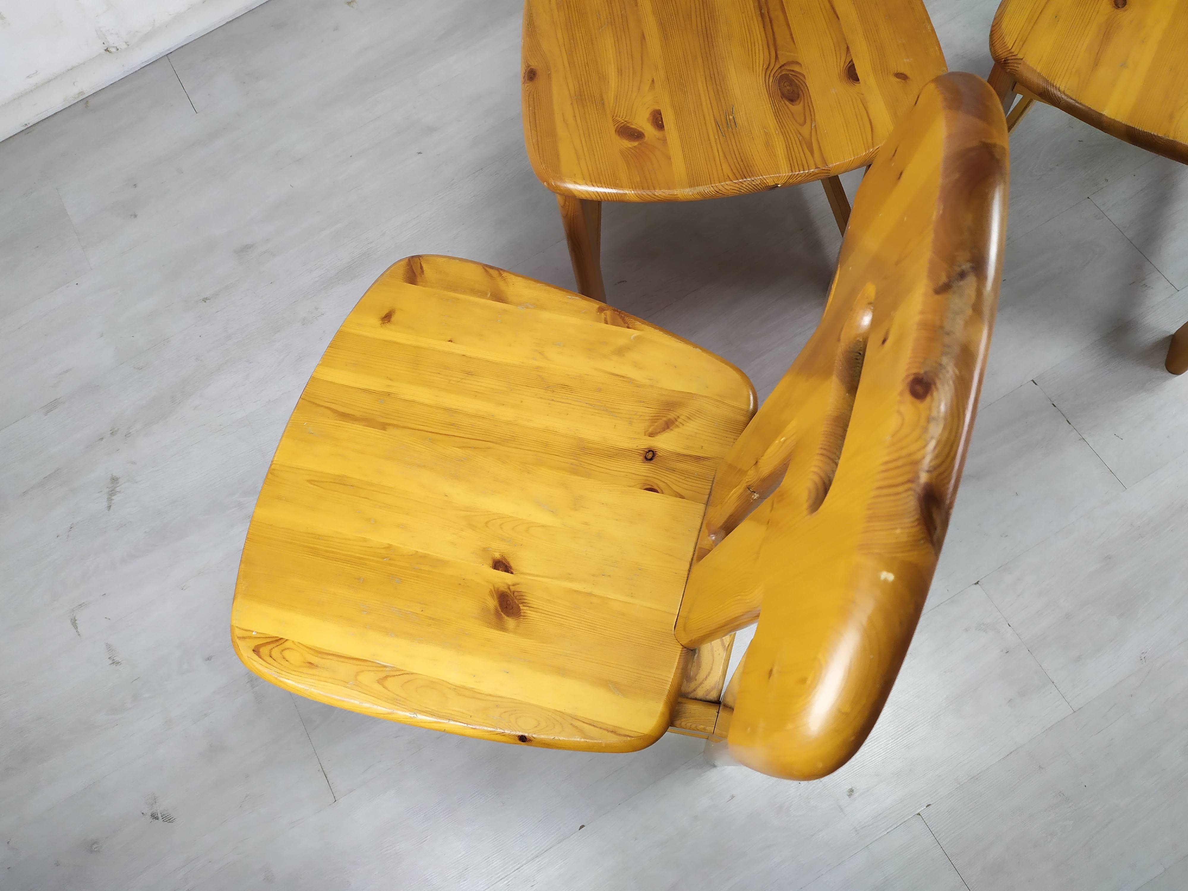 4 vintage pine chairs mountain shawl