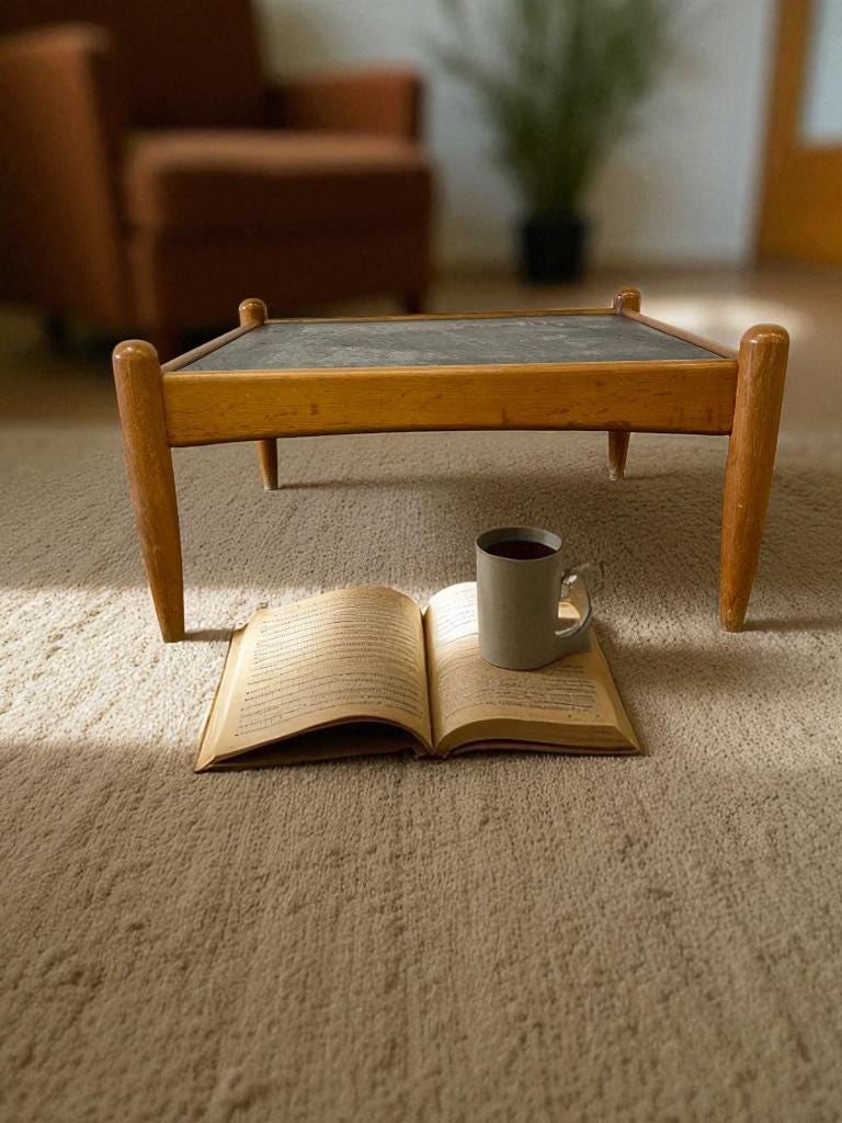 Vintage brutalist coffee table / Eric Merthen coffee table