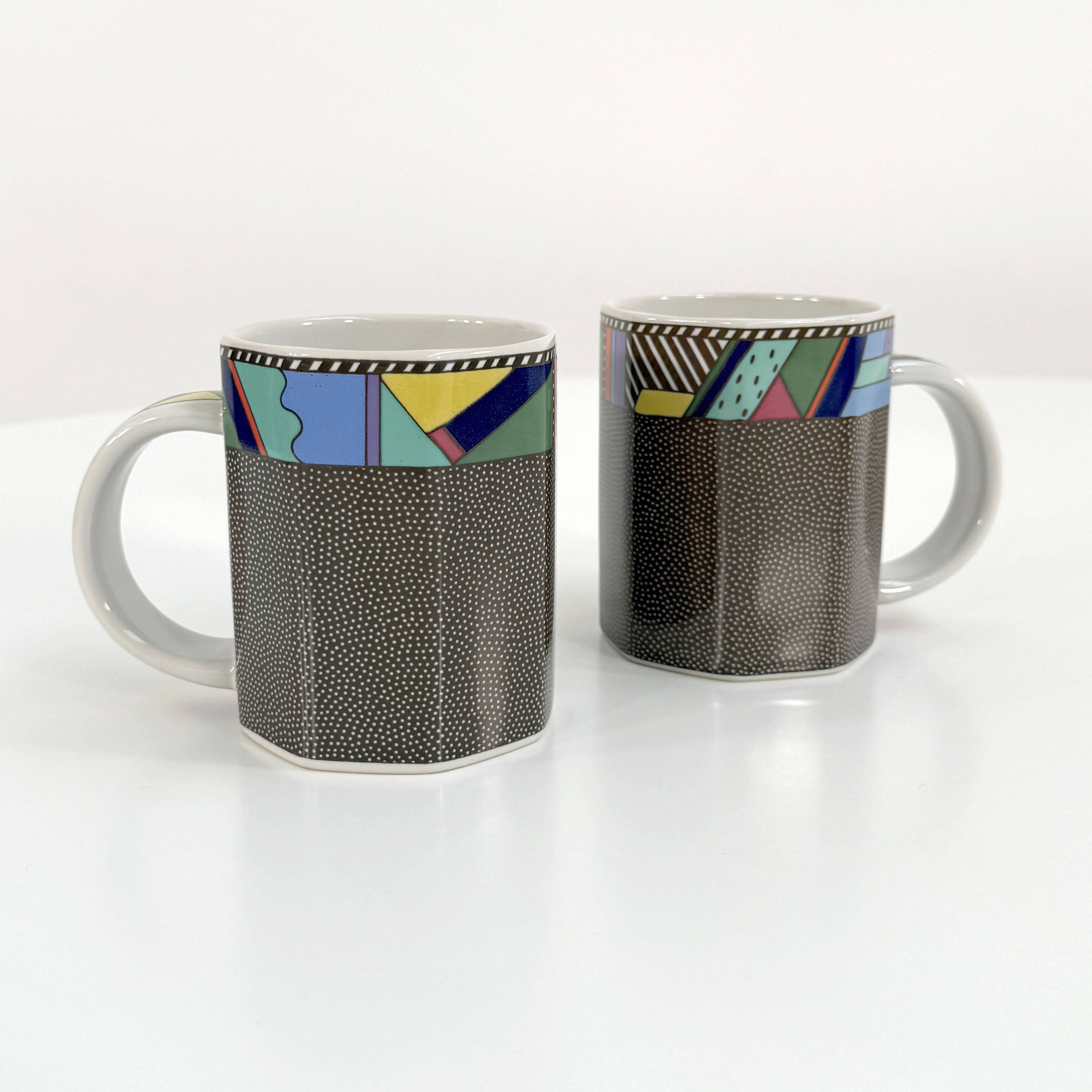 Paire de tasses Scenario Metropol de Barbara Brenner pour Rosenthal, 1990