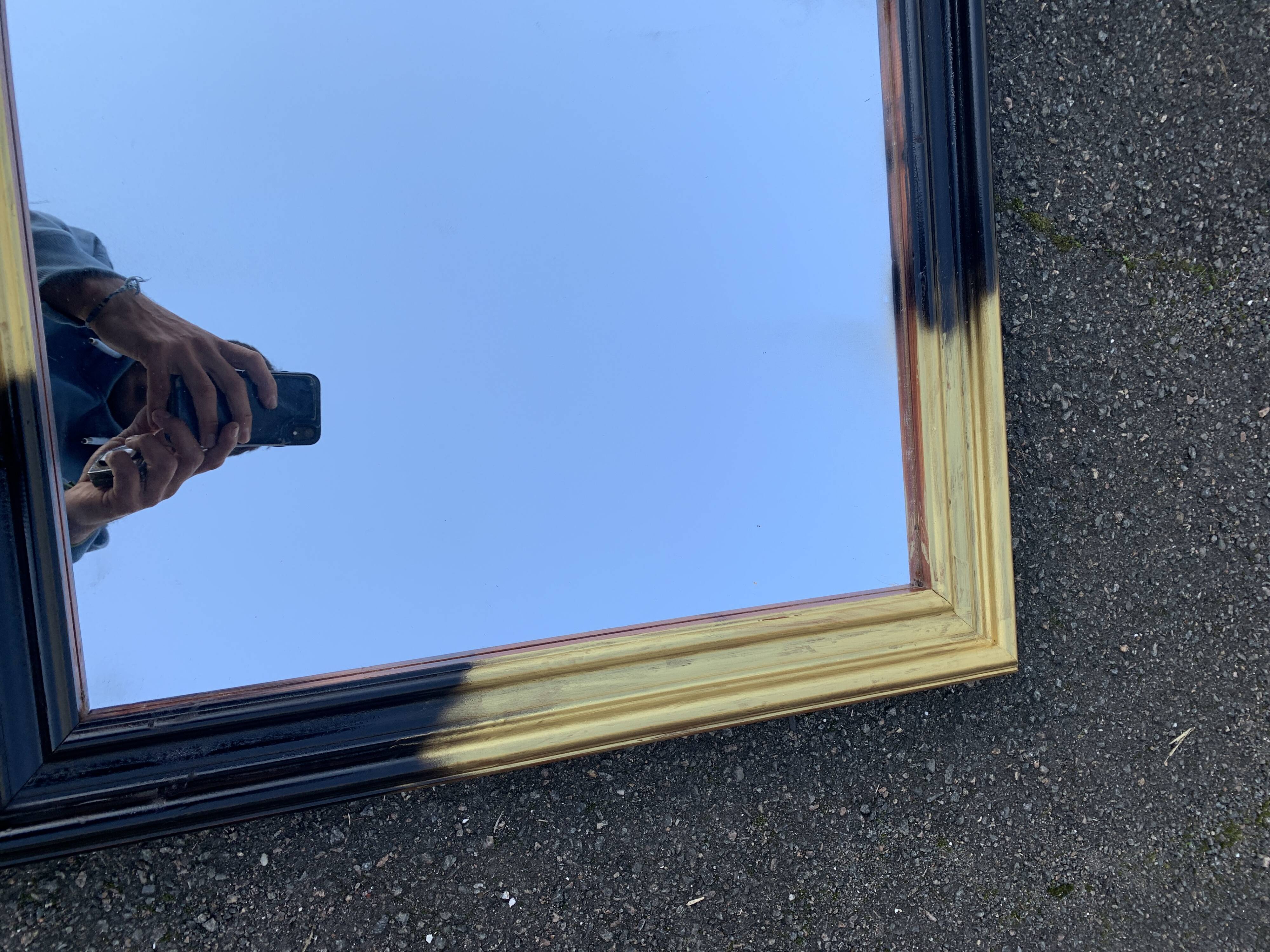 Miroir Noir et doré 64 x 53