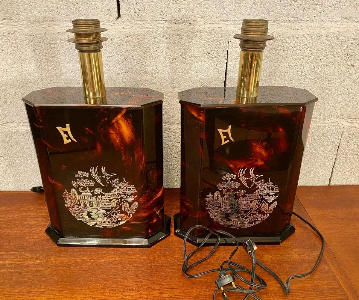 Pair of table lamps Éric Maville, Circa 70