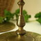 Pair of vintage engraved brass candle holders