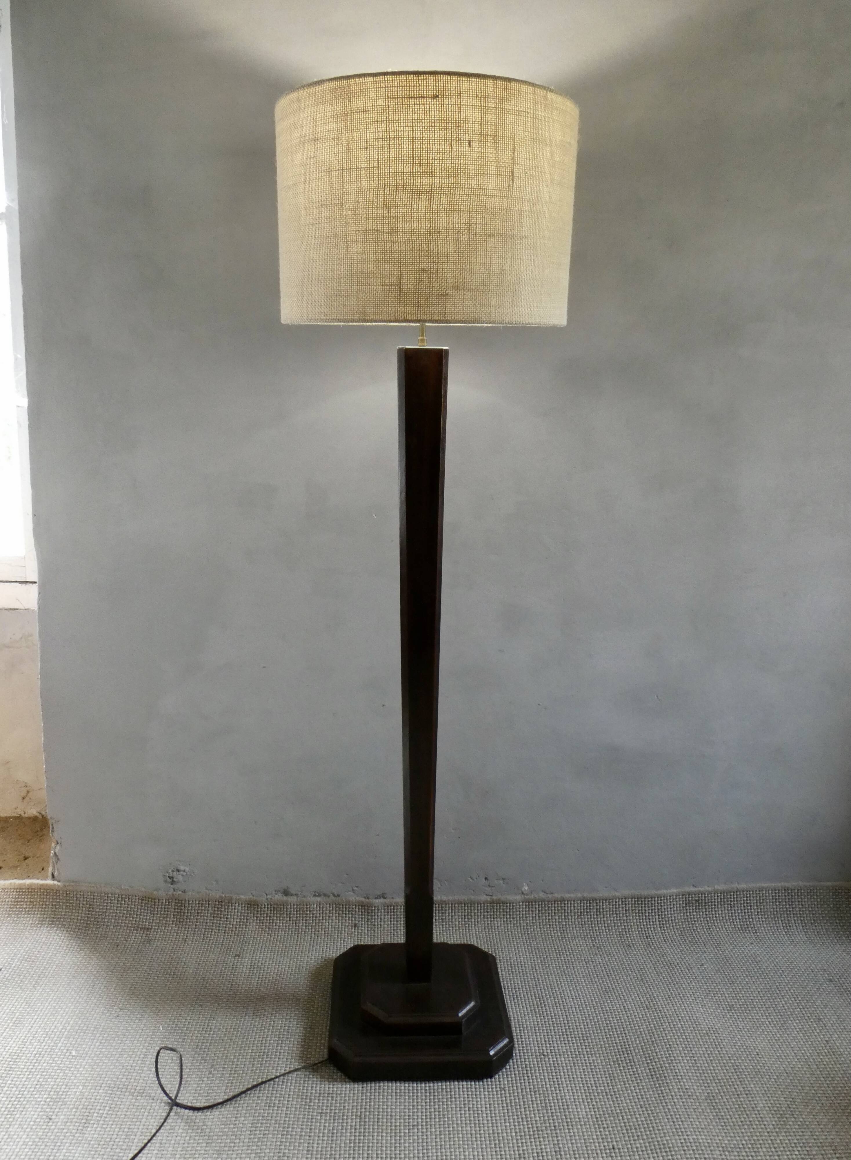 Lampadaire Art Deco en chêne