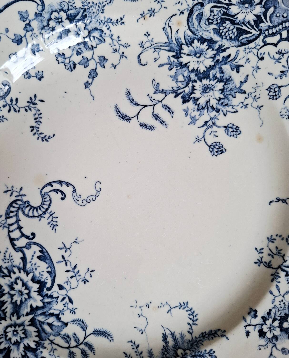 Mismatched antique ironstone dinner plates