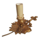 Small hand-held candle holder lamp in vintage gold metal