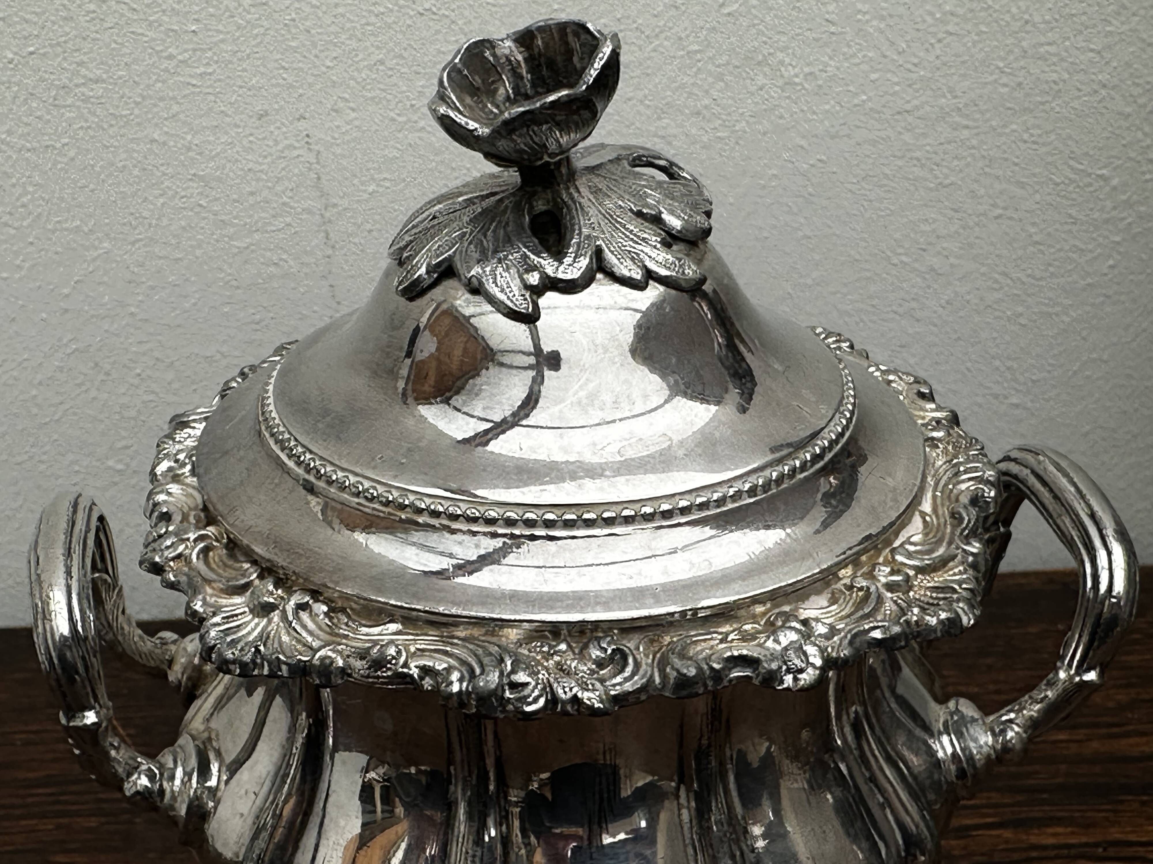 Art Nouveau Silver Metal Sugar Bowl