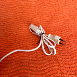 VINTAGE 1970 TABLE LAMP CHROME BASE & BROWN RESIN BALL SHADE