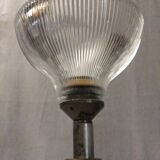 Large vintage column lamp from the 50s, molded glass floor lamp