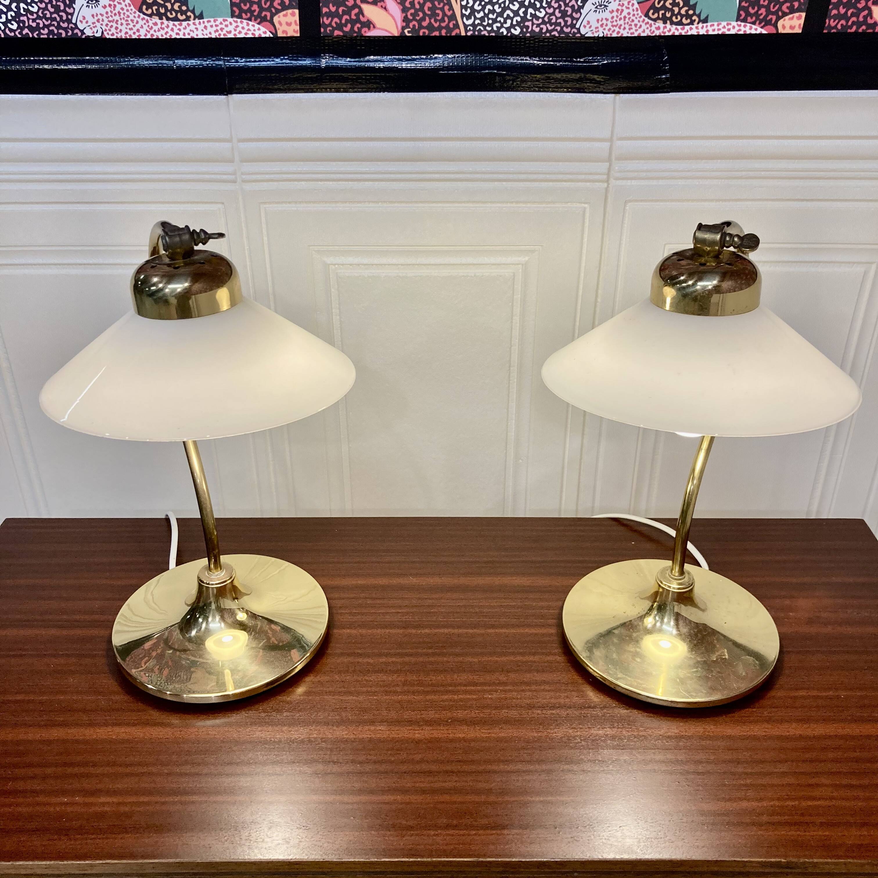 Pair of large scandinavian design lamps from the 1960s.