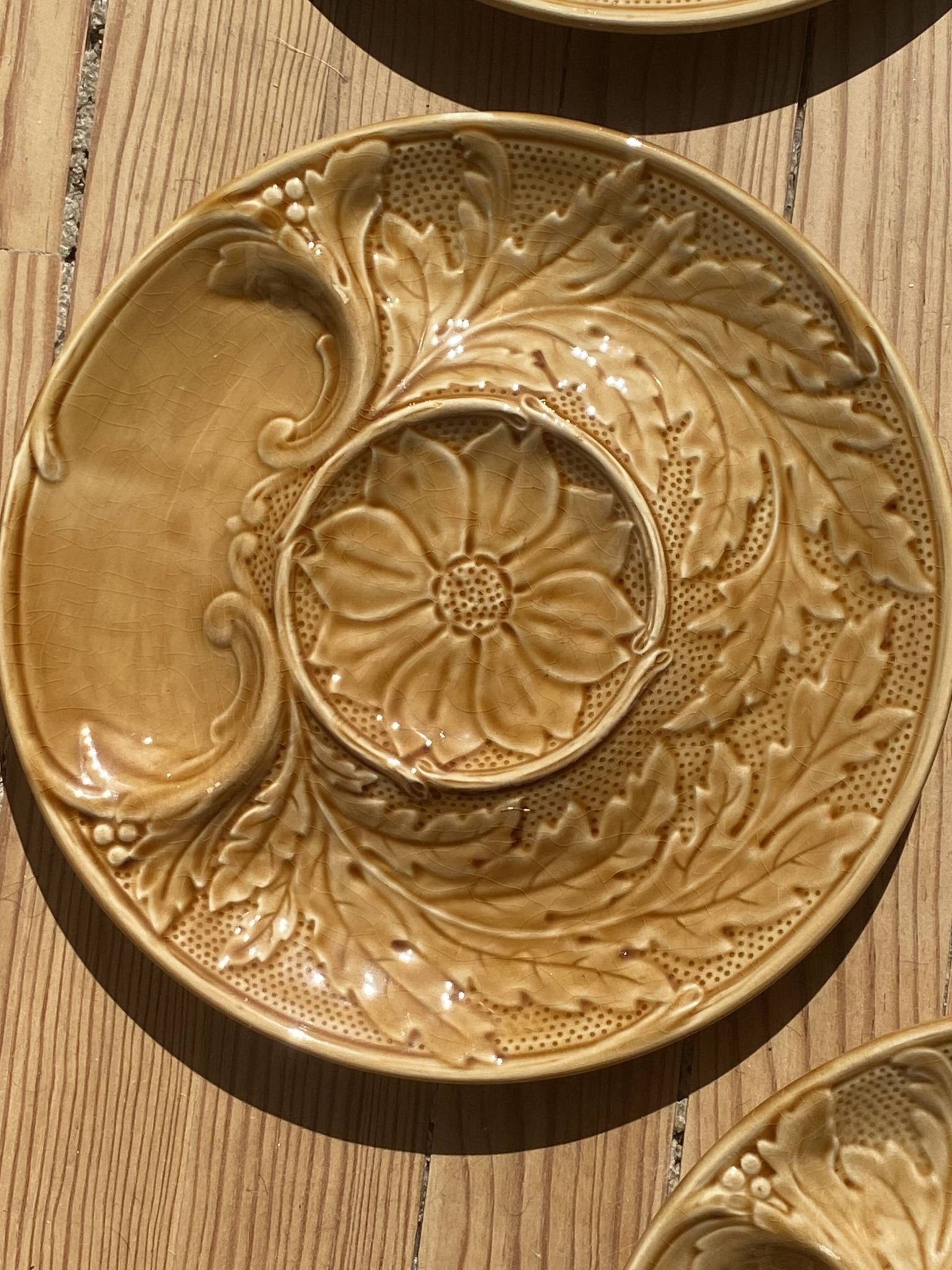 5 asparagus plates in earthenware Manufacture de Gien