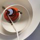 Older ph 4/3 hanging lamp, in white, with original orange suspension disk.