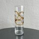 Vintage Glass Vase, yellow and brown Filigree, Coffee Table Decorative
