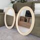Miroir ovale vintage en bois patiné