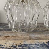 Pair of chiseled glass wall sconces