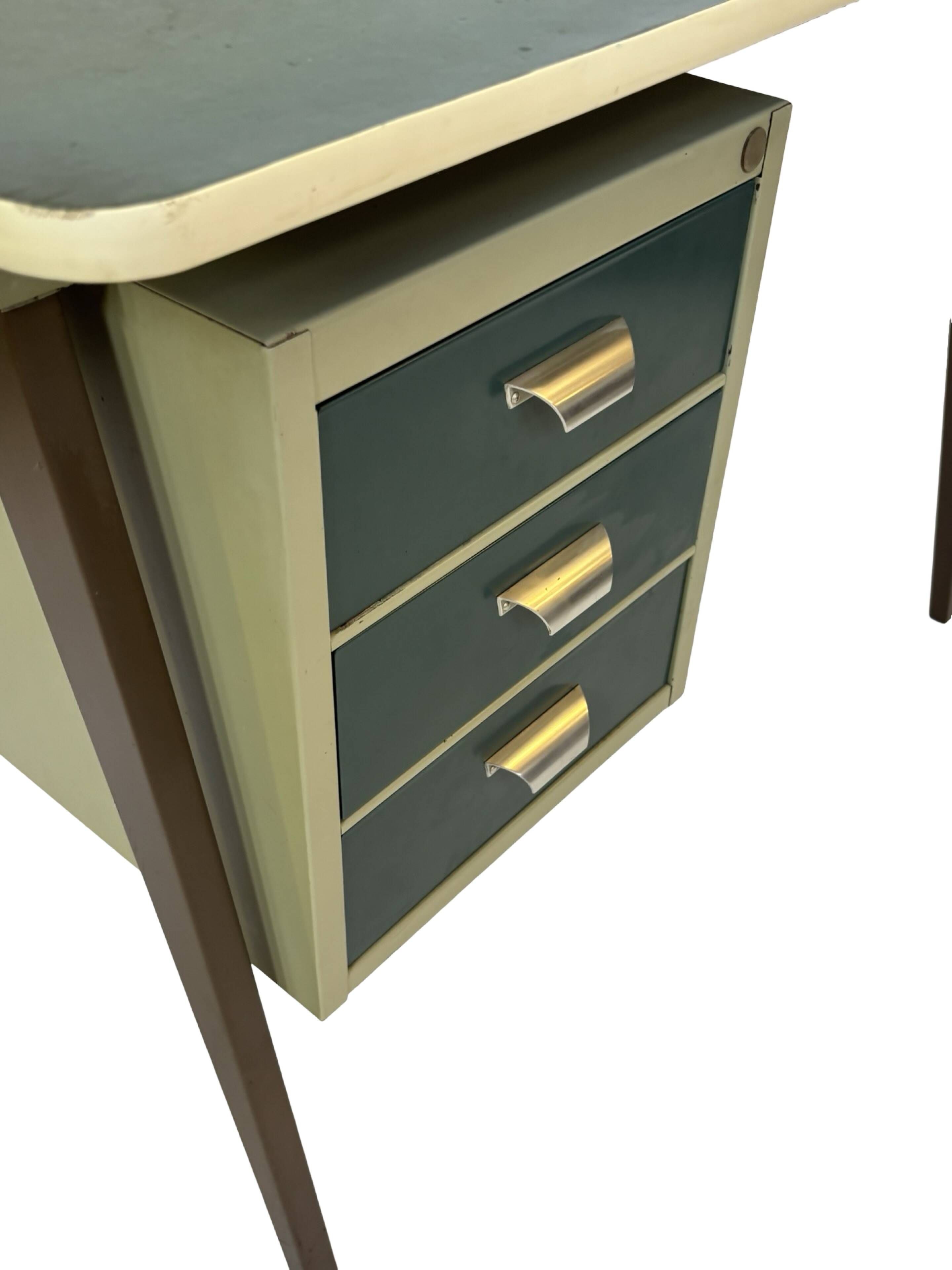 Vintage industrial Drentea Roomsteel desk 1960s metal design