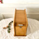 Wooden index card box vintage curtain file