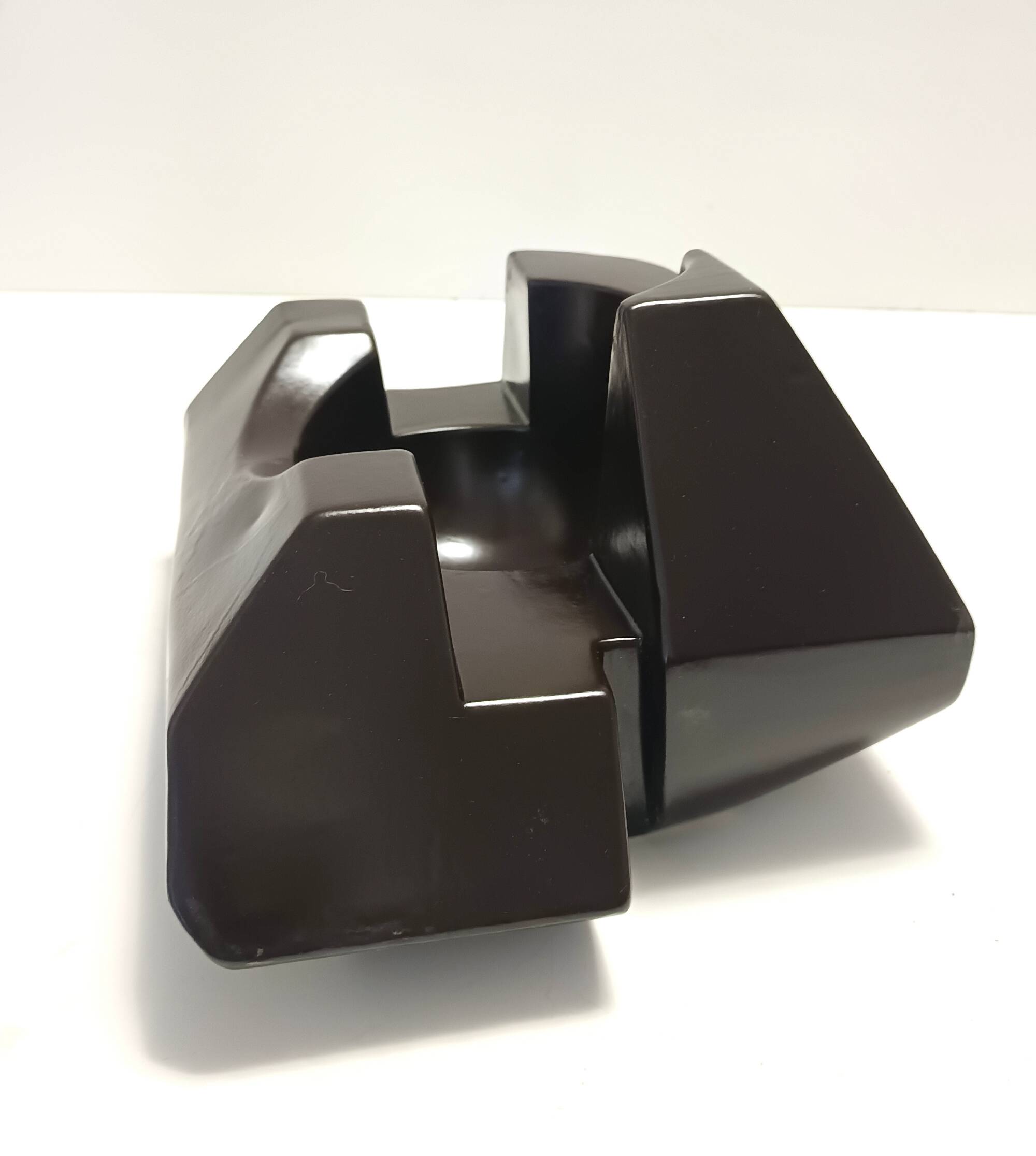 Brown Glazed Ceramic Trinket Bowl or Sculpture, Italy