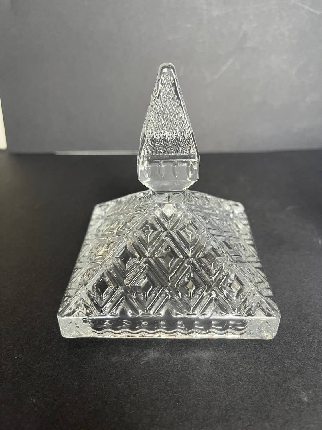 Vintage molded glass candy box