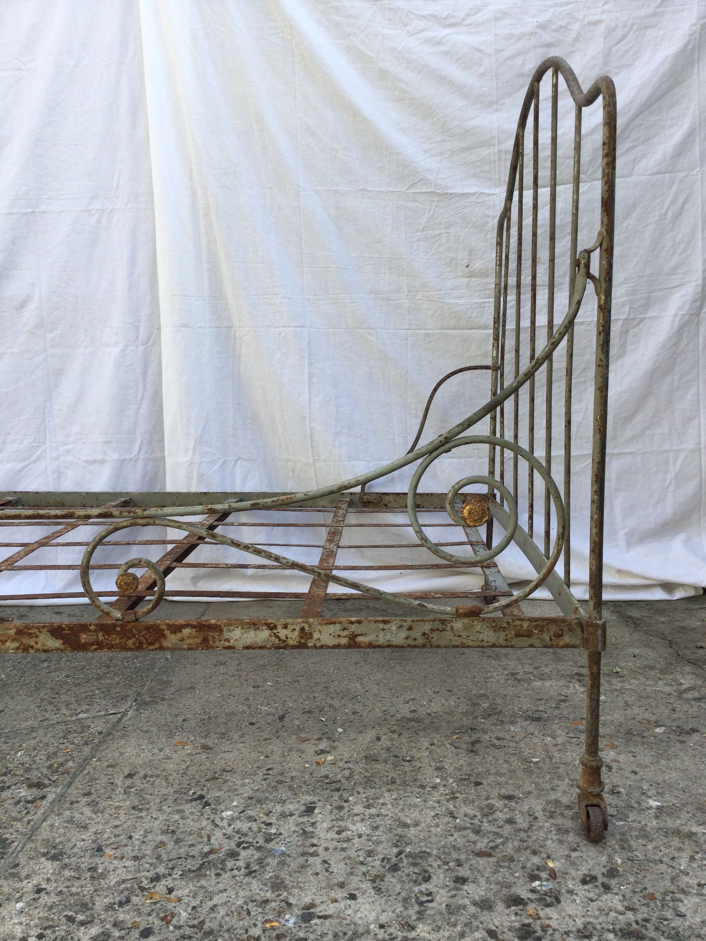 Wrought iron folding bed