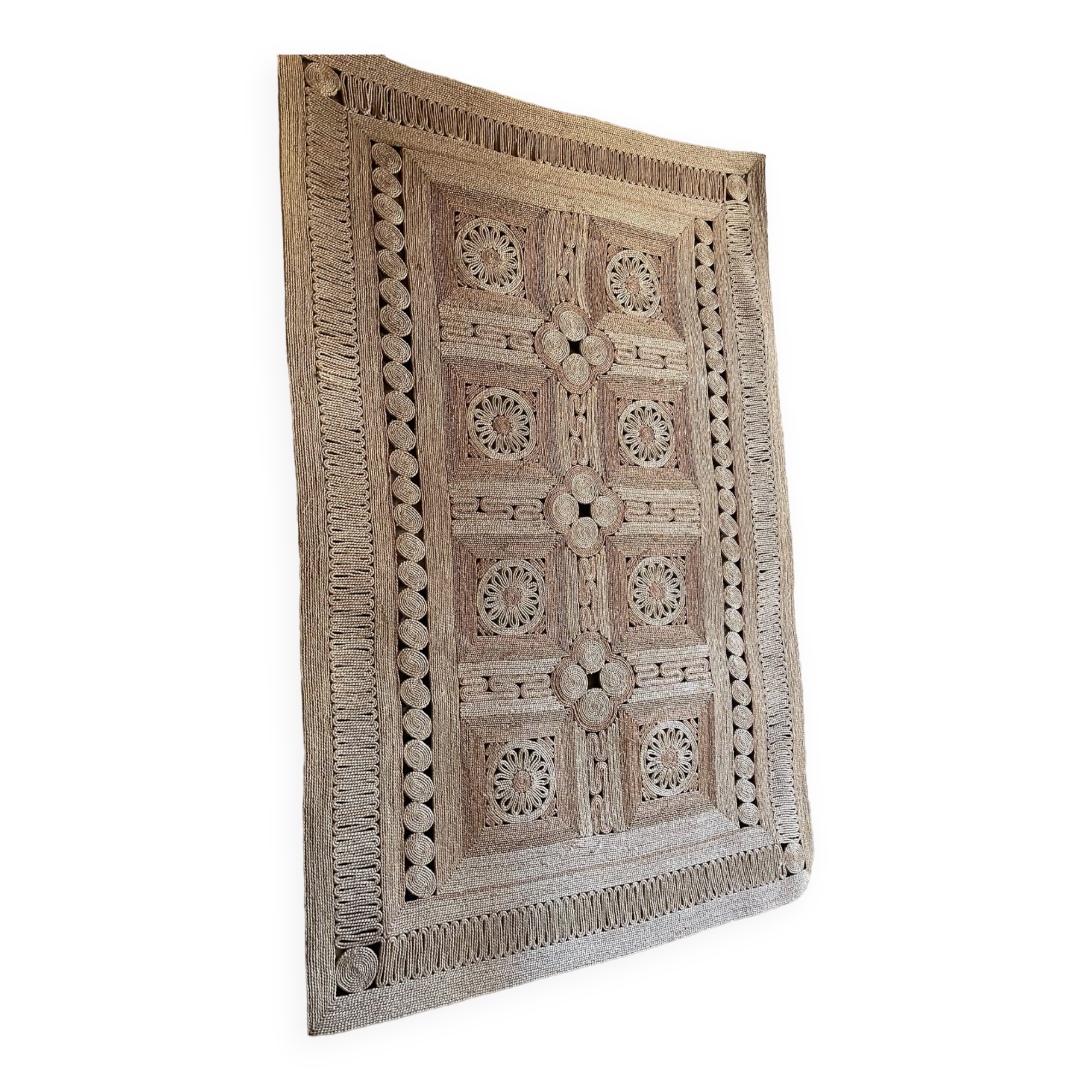 Hand-woven jute carpet