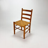 Mid Century Pine and Papercord Side Chair, 1960s