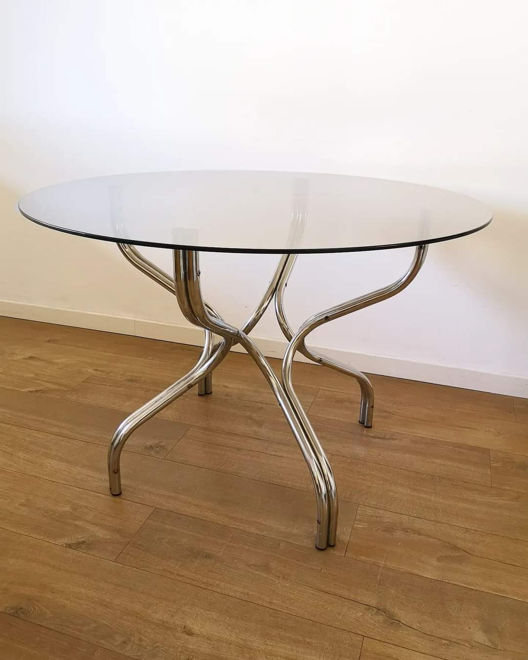 Smoked glass table 70s