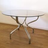 Smoked glass table 70s