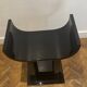 Gueridon or side table in black lacquer with curved lines, attributed to Roméo.