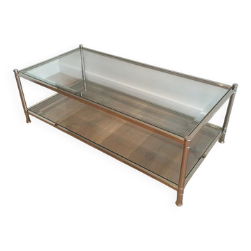Large chrome coffee table