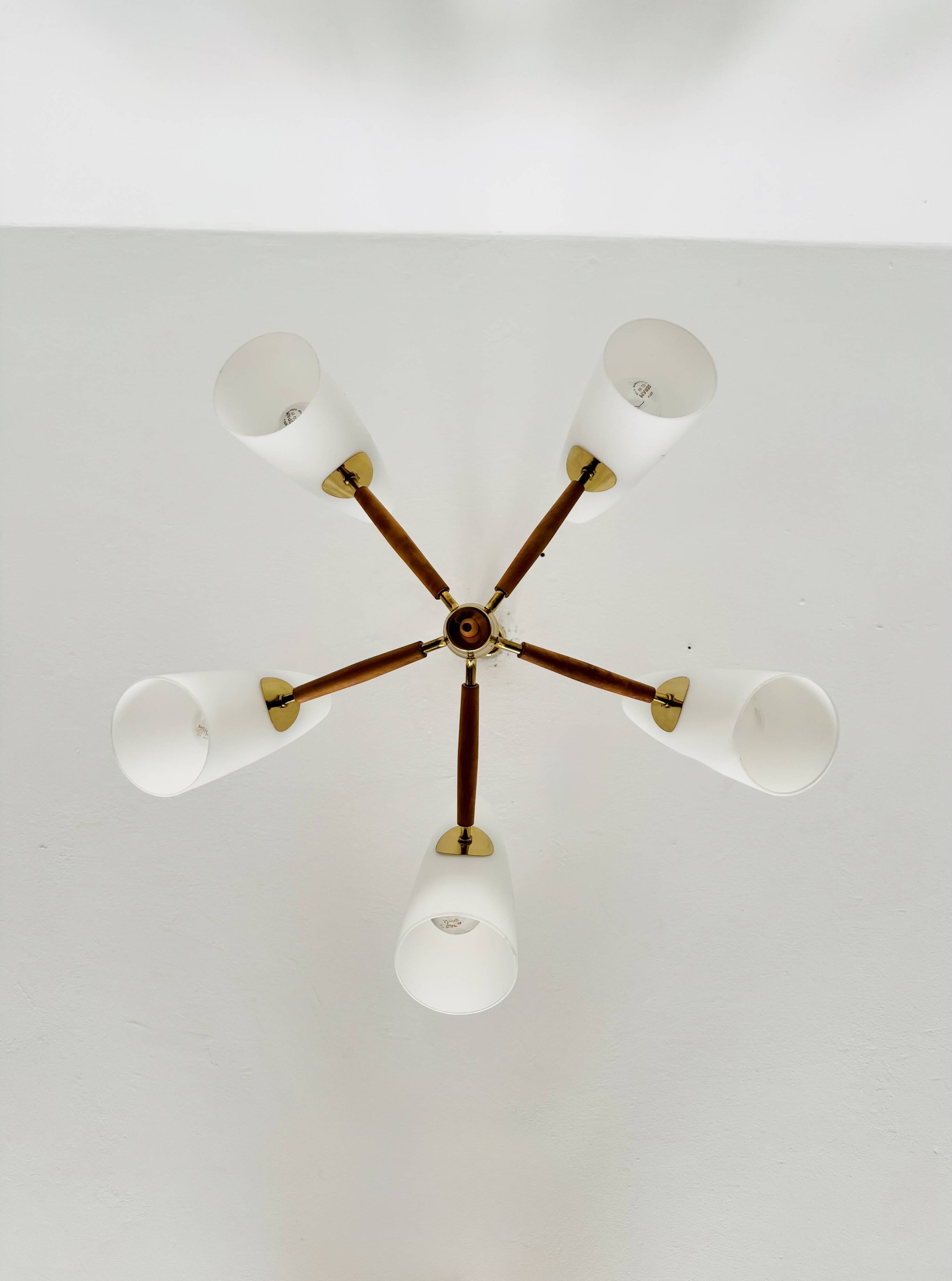 Austrian Brass Chandelier by Rupert Nikoll
