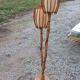 Bamboo and rattan floor lamp 2 lights from the 70s