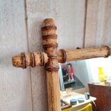 Mirror in turned wood