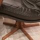 Fauteuil pivotant avec repose-pieds, Berg Forniture, Danemark, années 1970