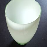 Large contemporary vase in green opaline