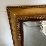 Miroir cadre doré filet noir et glace biseautée occasion