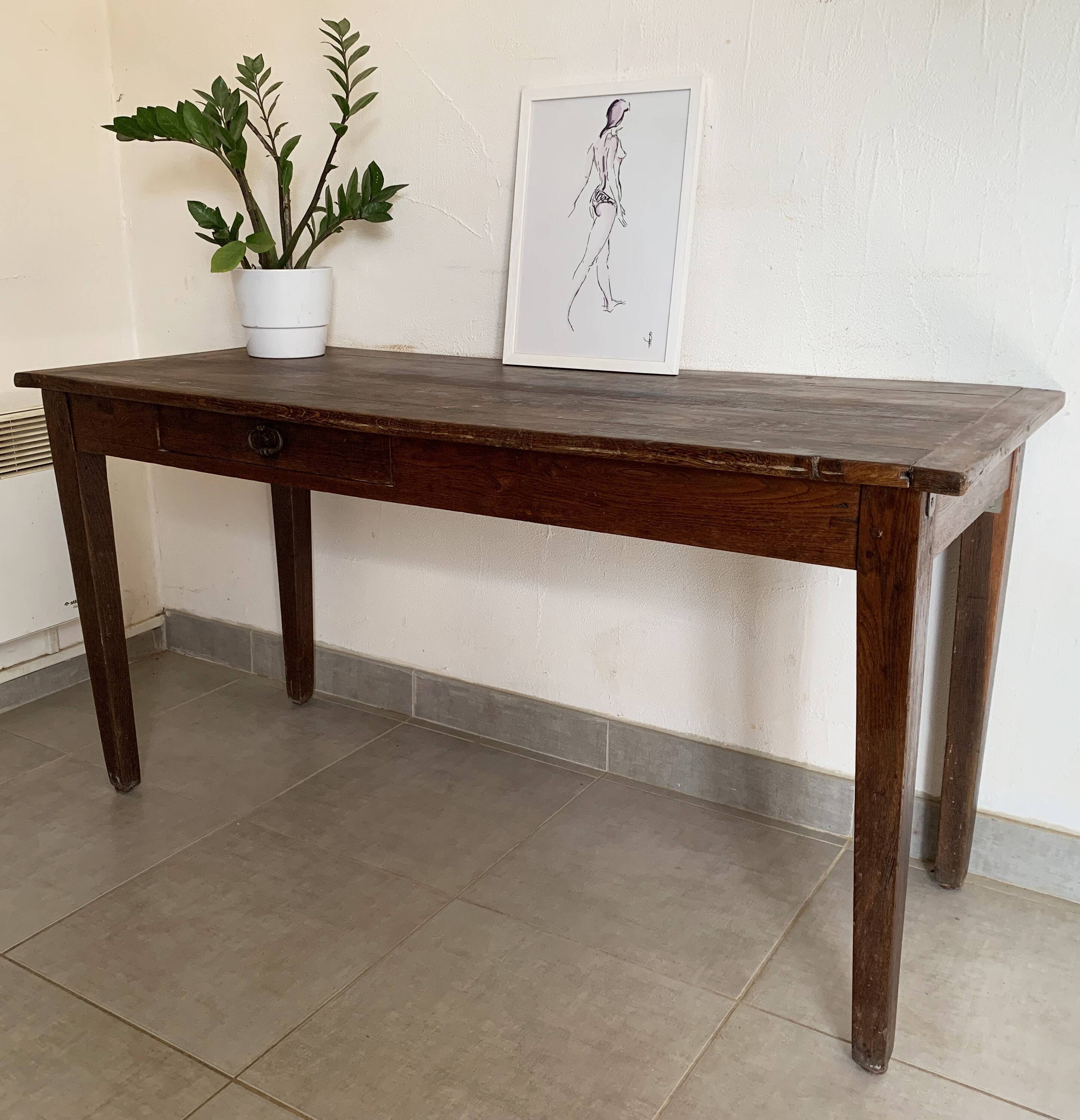 Vintage oak farmhouse/desk table from the 50s