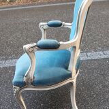 Louis XV duck blue armchair