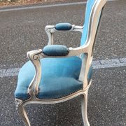 Louis XV duck blue armchair