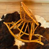 Children's rocking-chair in rattan