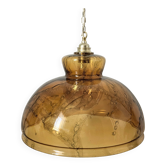 Vintage amber bubble glass suspension light from the 1960s – Ø 38 cm